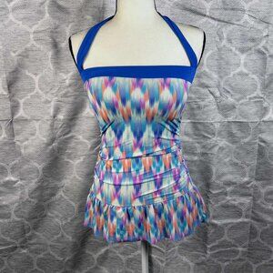 Relativity Ikat Print Halter Swimdress – Size Small
